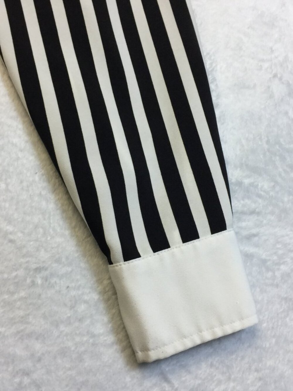 Karl Lagerfeld Tunic Shirt Sz M Woman Navy White Striped Button Down Long Sleeve - Picture 15 of 16